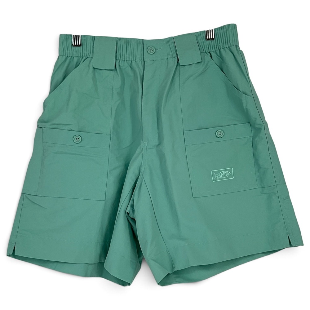 AFTCO Original Fishing Shorts Mens 32 Seafoam Green Nylon M01 Utility Cargo